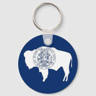 Porte-clés Porte - clé avec le drapeau de l'Etat du Wyoming