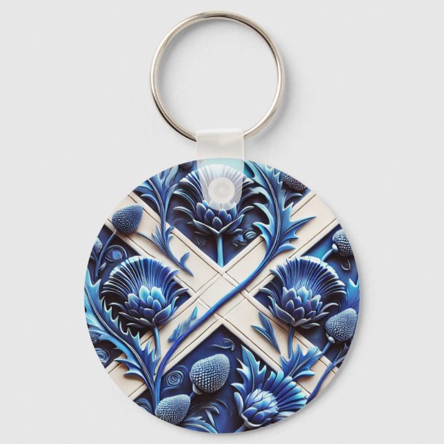 Porte-clés Porte - clé avec Scottish Thistles Design (Recto)