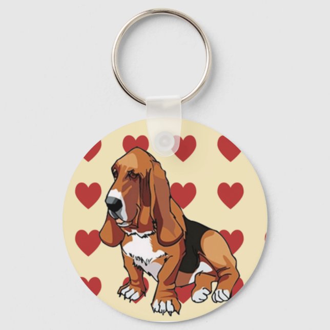 Porte-clés Porte - clé - Basset Hound (Recto)