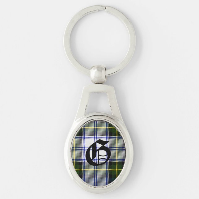 Porte-clés Porte - clé beau de monogramme de plaid de robe de (Devant)