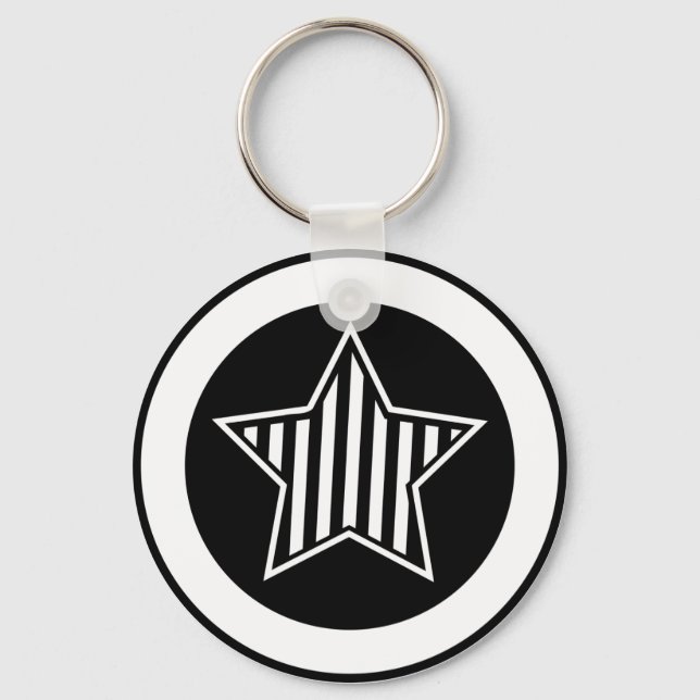 Porte-clés Porte - clé Black et White Star (Recto)