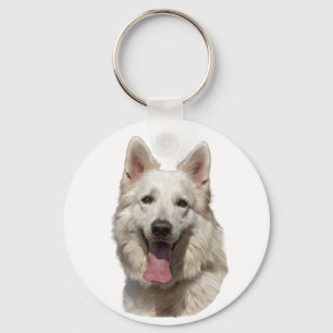 Porte-clés porte - clé blanc de berger allemand