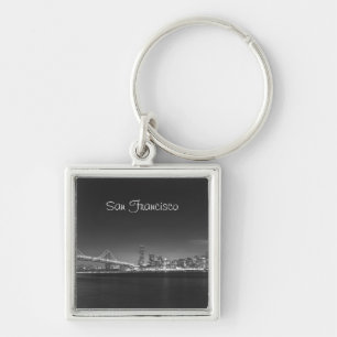 Porte-clés Porte - clé blanc de photo de noir d'horizon de