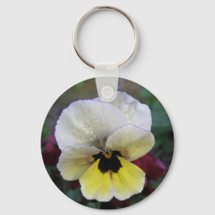 Porte-clés Porte - clé blanc et jaune Pansy