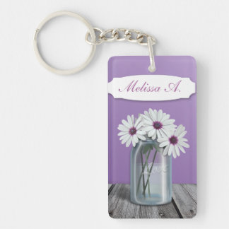 Porte-clés Porte - clé blanc et pourpre de pot de maçon de