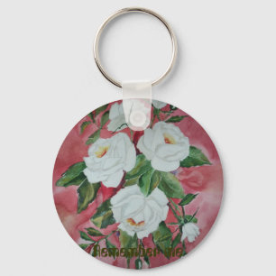 Porte-clés Porte - clé blanc roses