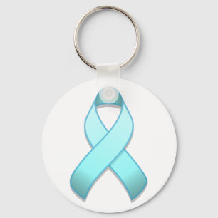 Porte-clés Porte - clé bleu-clair de ruban de conscience