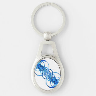 Porte-clés Porte - clé bleu de vague de résonance