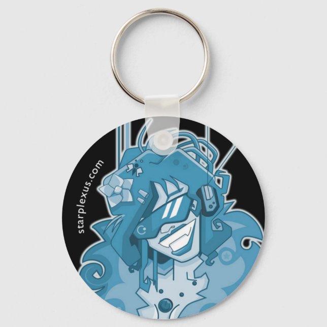 Porte-clés porte - clé bleu électrique (Recto)