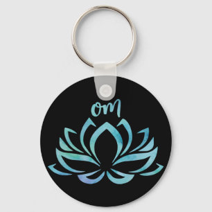 Porte-clés Porte - clé bleu Lotus Om