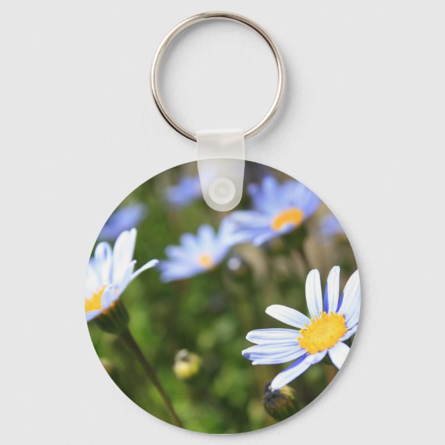 Porte-clés Porte - clé bleu Marguerite Fleurs (Recto)