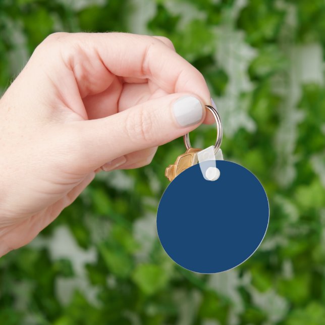 Porte-clés Porte - clé bleu marine personnalisé - Commandes e (main)