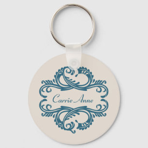 Porte-clés Porte - clé Blue Chic Damask