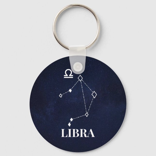 Porte-clés Porte - clé Bouton Constellation Libra (Recto)