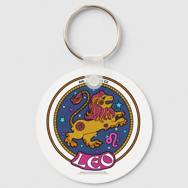 Porte-clés PORTE - CLÉ Bouton de base NP Leo 2,25 pouces (Recto)