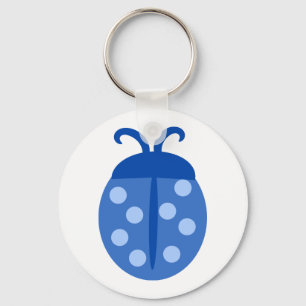 Porte-clés Porte - clé Bouton de Ladybug bleu mou