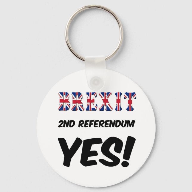 Porte-clés Porte - clé Brexit 2ème référendum Oui (Recto)
