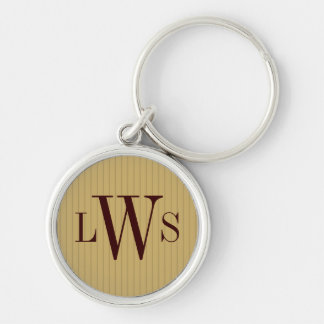Porte-clés Porte - clé cadeau Golden Pinstripe Monogram