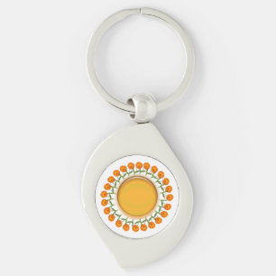 Porte-clés Porte - clé - Calendula et disque orange
