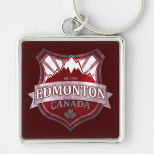 Porte-clés Porte - clé carré du bouclier rouge d'Edmonton Can