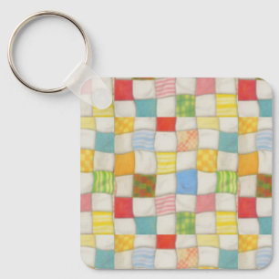 Porte-clés Porte - clé Carré en aluminium CRAZY QUILT