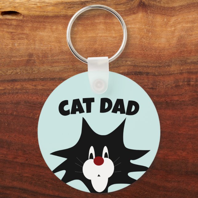 PORTE-CLÉS PORTE - CLÉ CAT DAD BLUE (Recto)