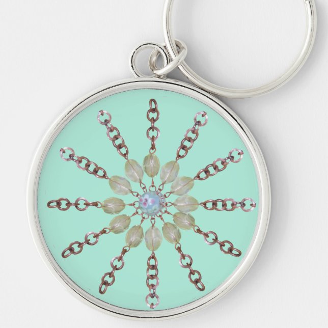 Porte-clés Porte - clé - Chaîne et perles de cuivre (Devant)