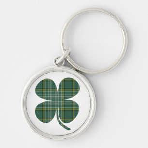 Porte-clés Porte - clé chanceux de shamrock de plaid