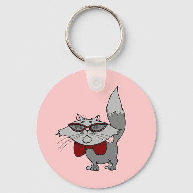 Porte-clés Porte - clé - Chat Cool (Recto)