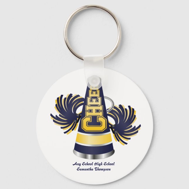 Porte-clés Porte - clé Cheerleader bleu et jaune (Recto)