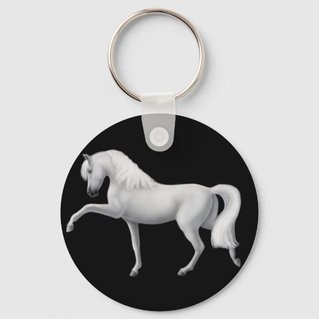 Porte-clés Porte - clé cheval andalou blanc (Recto)