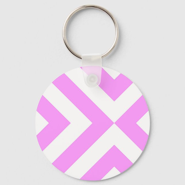 Porte-clés Porte - clé Chevrons rose et blanc (Recto)