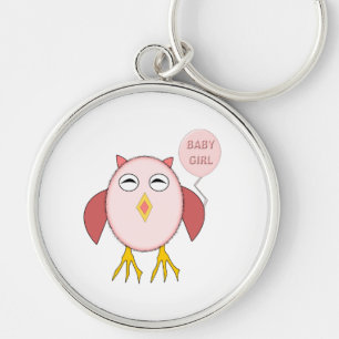 Porte-clés Porte - clé Chouette de fille rose mignonne