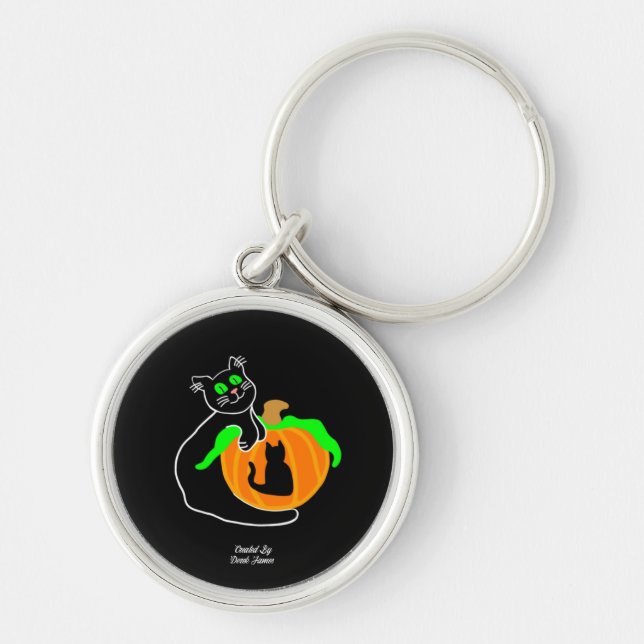 Porte-clés Porte - clé Citrouille  noir (Devant)