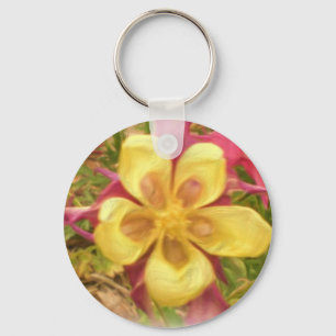 Porte-clés Porte - clé colombin jaune de fleur