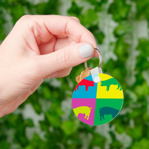 Porte-clés Porte - clé coloré de cochons