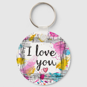 Porte-clés Porte - clé coloré "I Love You"