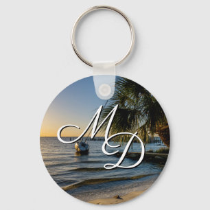 Porte-clés Porte - clé couché de soleil de palmier en Floride