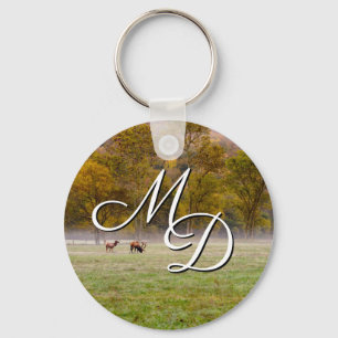 Porte-clés Porte - clé Couple Elk de pâturage