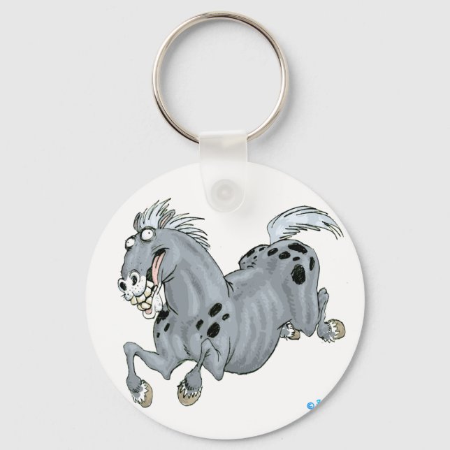 Porte-clés Porte - clé Crazy Cartoon Horse (Recto)