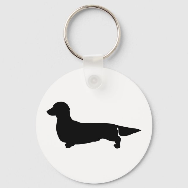 Porte-clés Porte - clé Dachshund aux cheveux longs (Recto)