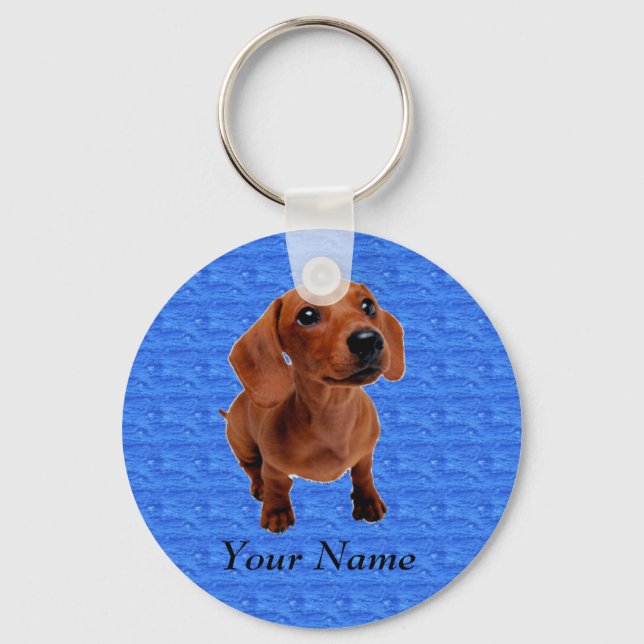 Porte-clés Porte - clé Dachshund personnalisé (Recto)