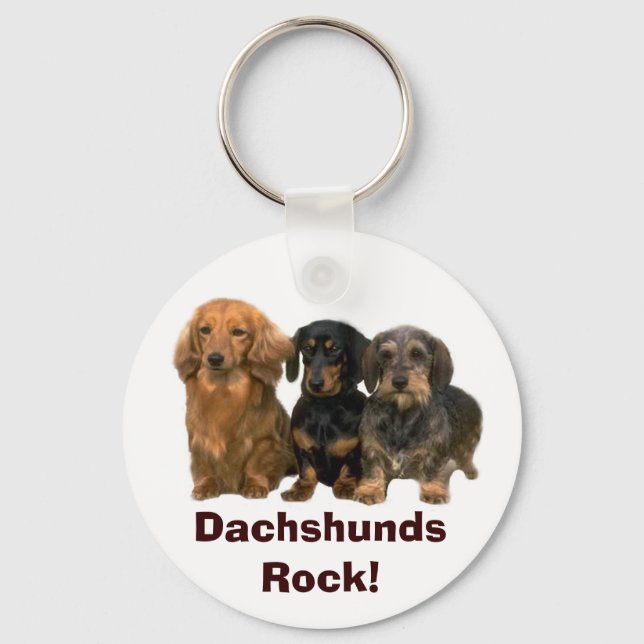 Porte-clés Porte - clé Dachshunds Rock (Recto)
