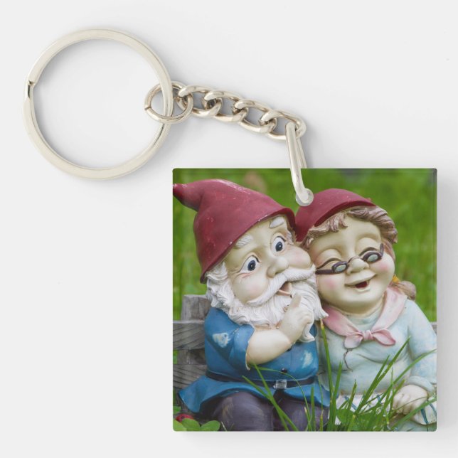 Porte-clés Porte - clé d'acrylique de couples de gnomes de (Devant)