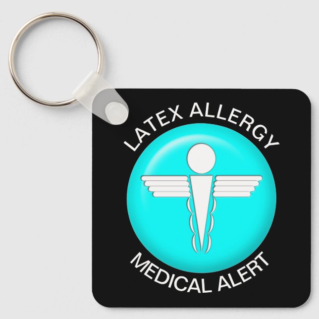 Porte-clés Porte - clé d'alerte Médicale d'allergie latex (Recto)