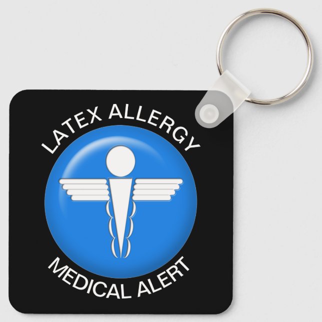 Porte-clés Porte - clé d'alerte Médicale d'allergie latex (Dos)
