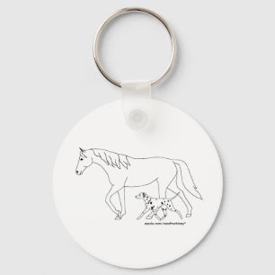 Porte-clés Porte - clé -- Dalmate et cheval