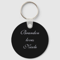 Porte - clé d'amour de conte fée d'argent (noir)