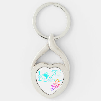 Porte-clés Porte - clé d'amour et de fleurs