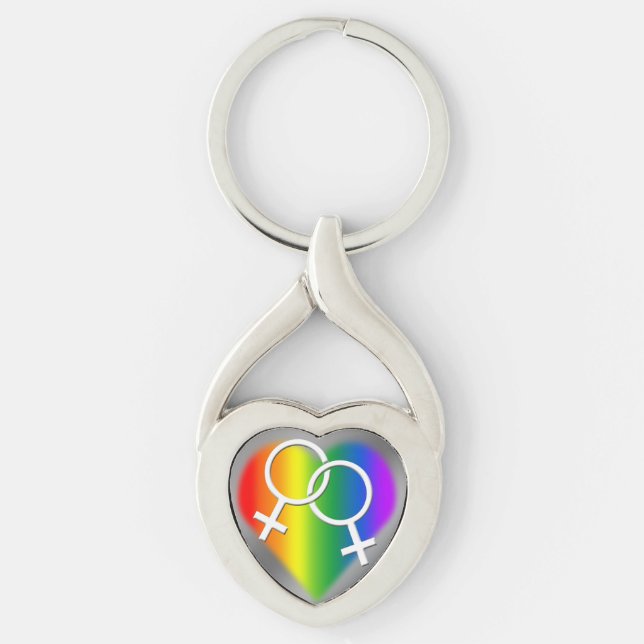 Porte-clés Porte - clé d'amour Gay pride pour les femmes Port (Devant)
